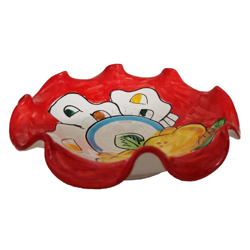 Scalloped bowl. Houses and Lemons line....