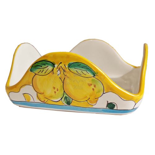 Napkin holder. Positano Houses collection. Hand-painted Vietri ceramic.