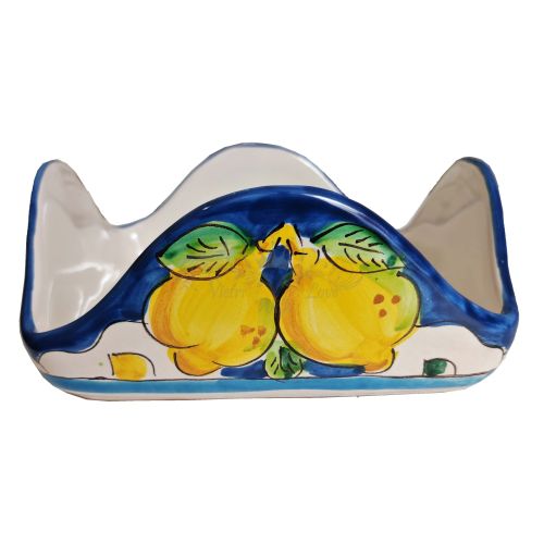 Napkin holder. Positano Houses collection. Hand-painted Vietri ceramic.