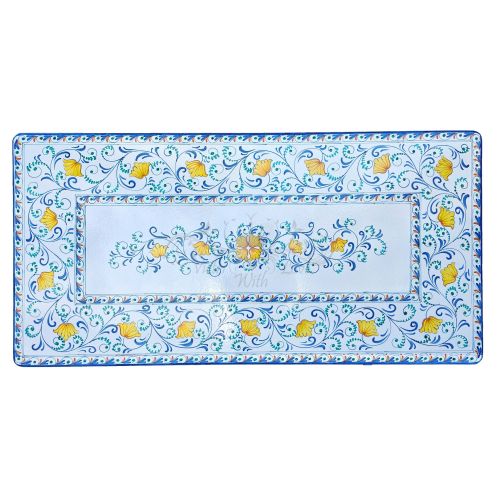 Tisch aus glasierter Lavastein. Blumen & Barock....