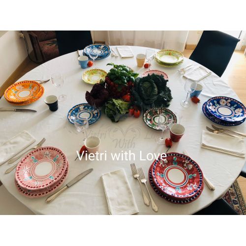 Vietri ceramic animal line service plates, 18 pieces 2