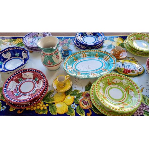 Piatti di Vietri servizio linea Animaletti in ceramica 18 pezzi