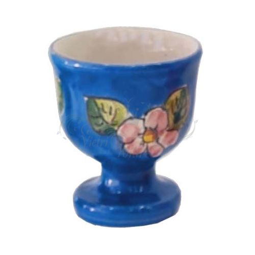 Eierbecher Blumenlinie. Handbemalte Vietri-Keramik