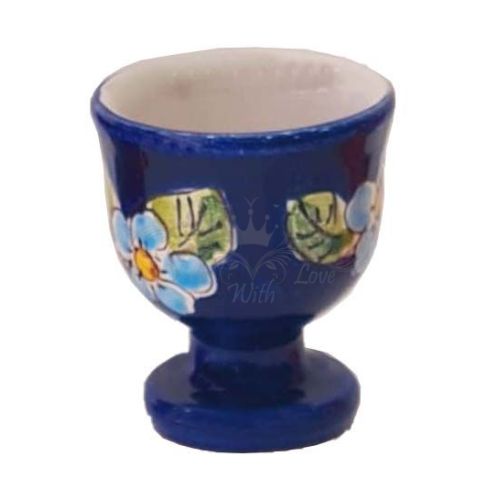 Eierbecher Blumenlinie. Handbemalte Vietri-Keramik