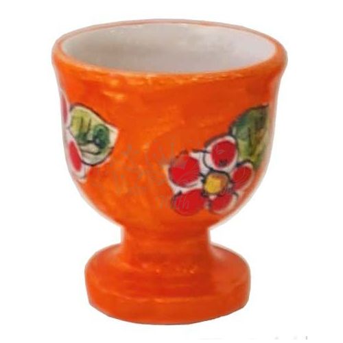 Eierbecher Blumenlinie. Handbemalte Vietri-Keramik