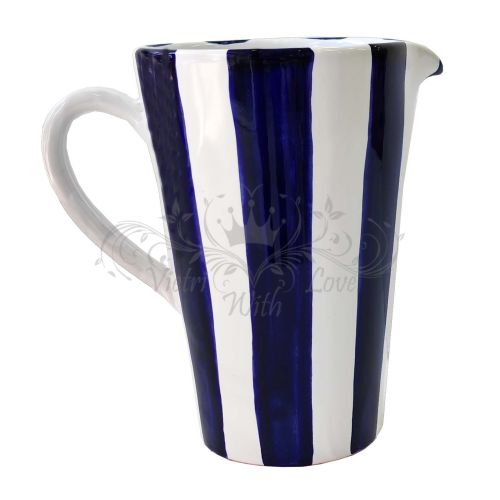 Conical jug. Modern line. Hand-painted Vietri ceramic.