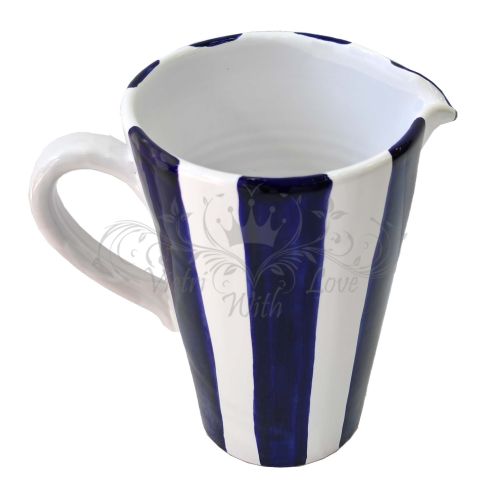 Conical jug. Modern line. Hand-painted Vietri ceramic.