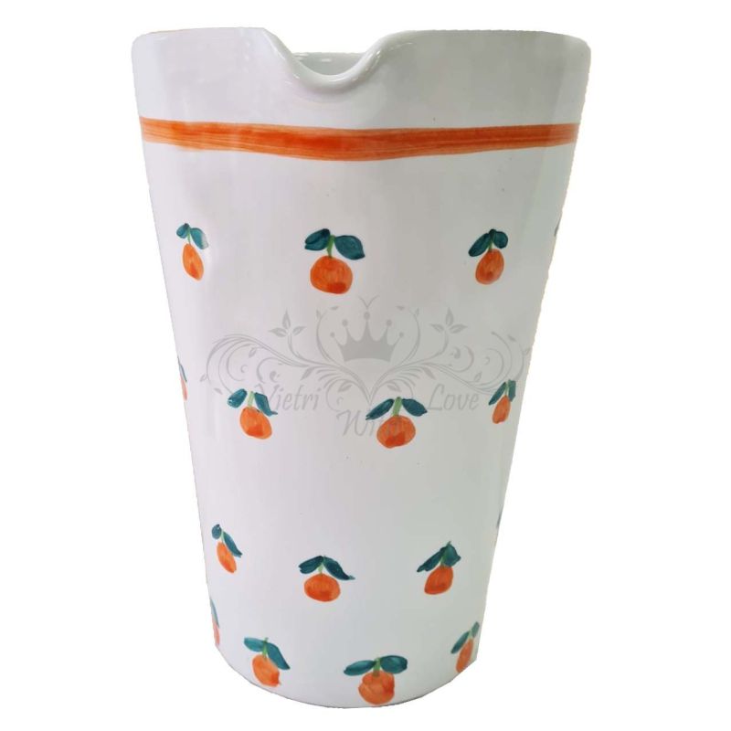 Conical Jug. Fruit Line. Hand-painted Vietri...
