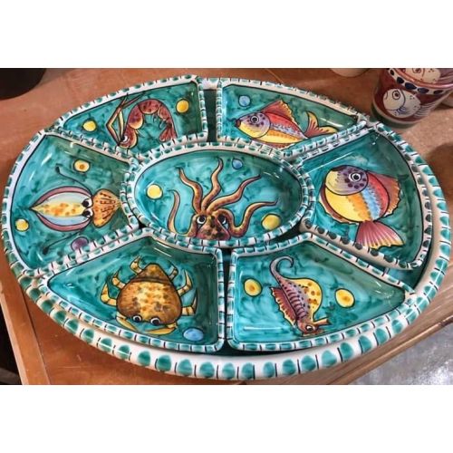 Antipastiera. Cena Fredda. 8 pezzi. Linea pesci. Ceramica...