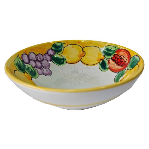 Smooth bowl, deep plate, salad bowl. Fruit & Lemons line. Hand-painted Vietri ceramic.