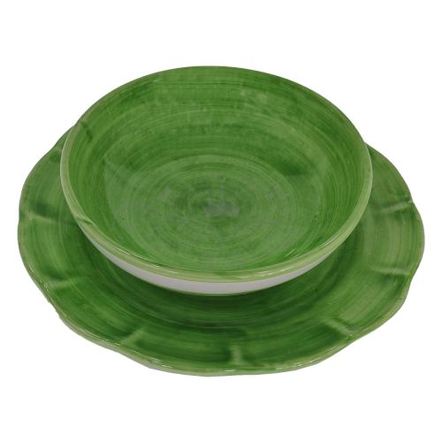 Assiette. Ligne coup de pinceau. Céramique de Vietri peinte à la main. Aussi disponible : bol et assiette plate.