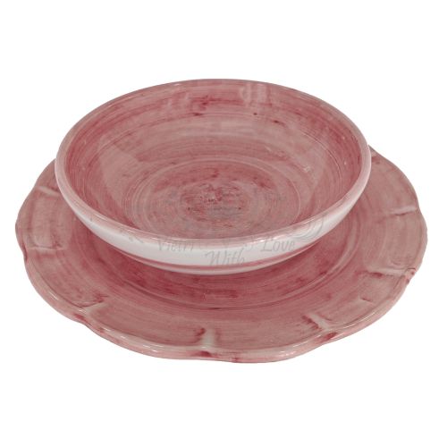 Assiette. Ligne coup de pinceau. Céramique de Vietri peinte à la main. Aussi disponible : bol et assiette plate.