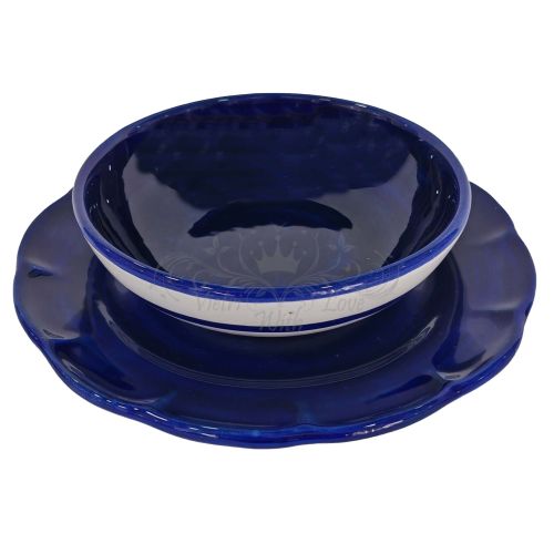 Assiette. Ligne coup de pinceau. Céramique de Vietri peinte à la main. Aussi disponible : bol et assiette plate.