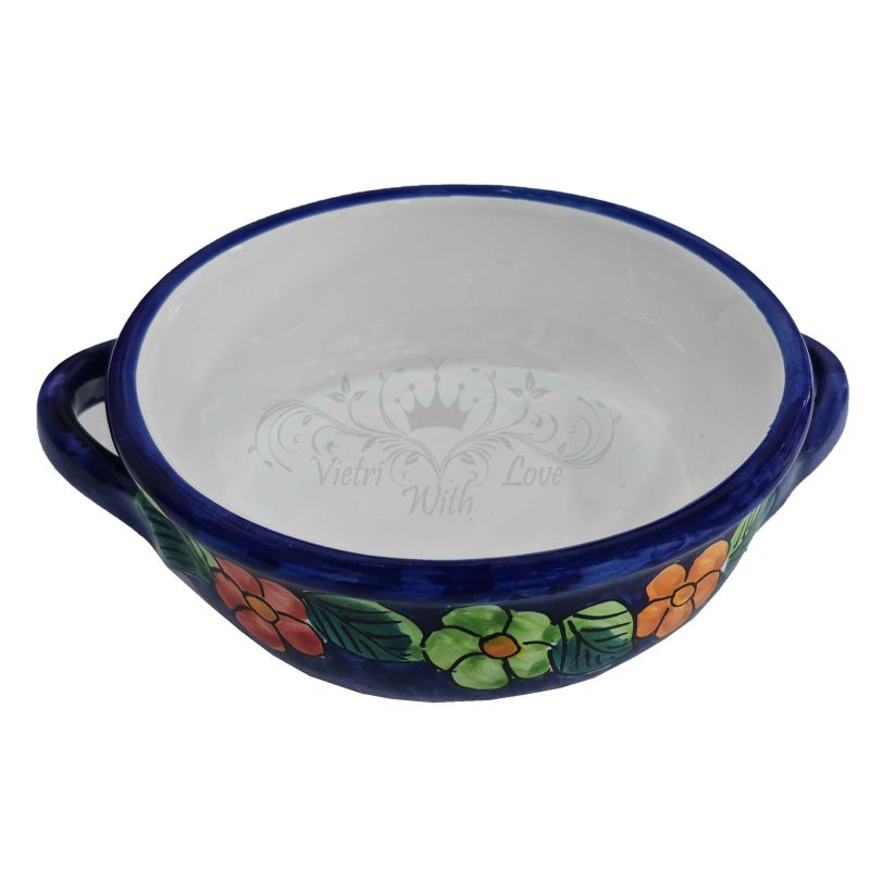 Oven terrine. Flower line. Hand painted Vietri...