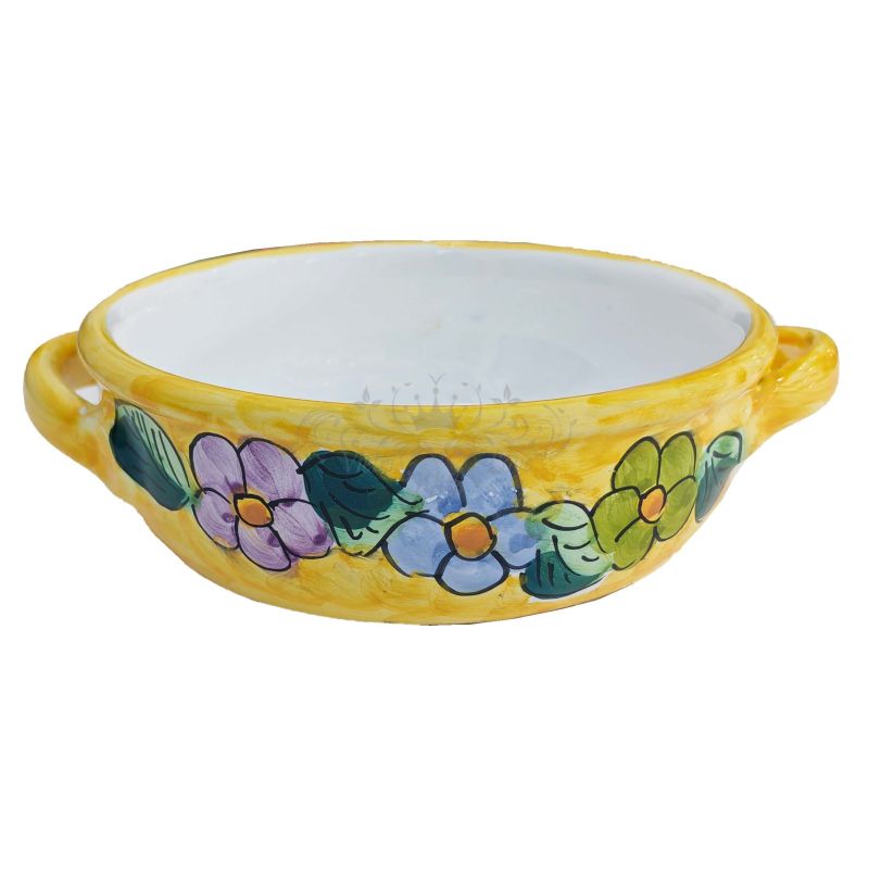 Oven terrine. Flower line. Hand painted Vietri...