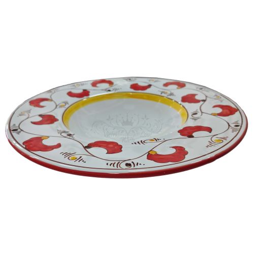Assiette chapeau de prêtre. Ligne Fleurs. Big Mama. Céramique de Vietri. Peinte à la main.