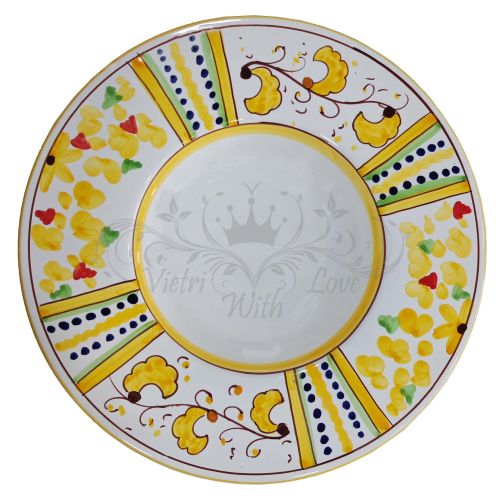 Restaurant Line – Priest Hat Plate, Spring Flowers Big Mama. Vietri ceramic.