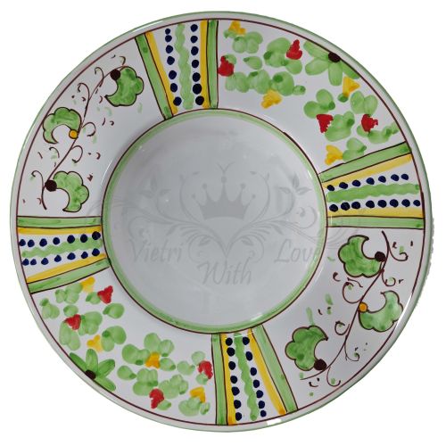 Restaurant Line – Priest Hat Plate, Spring Flowers Big Mama. Vietri ceramic.