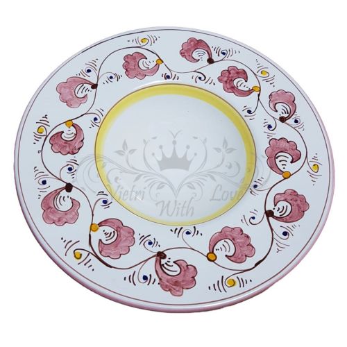Linea RIstoranti - Piatto a cappello di Prete. Linea Fiori. Big Mama. Ceramica di Vietri. Dipinta a mano.