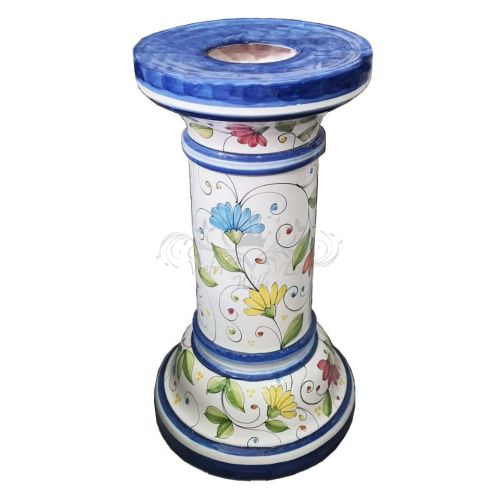 Colonna piedistallo in ceramica vietrese dipinta a mano
