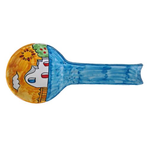 Spoon rest Brushed Line. handpainted Vietri ceramic