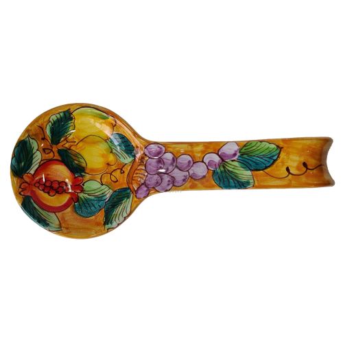 Poggia mestolo poggia pentole. Linea Limoni e Frutta. Ceramica di Vietri dipinta mano