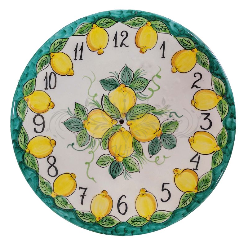 Horloge murale. Ligne Citrons. Céramique de...