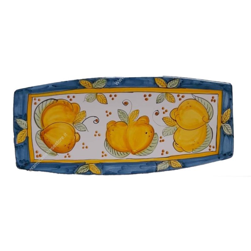 Sushi plate Lemons line. Hand-painted Vietri...