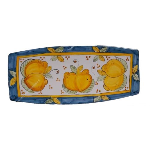 Sushi plate Lemons line. Hand-painted Vietri ceramic.