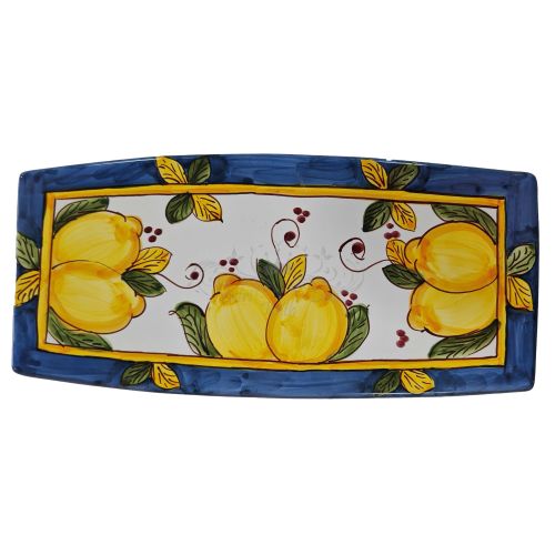 Sushi plate Lemons line. Hand-painted Vietri ceramic.