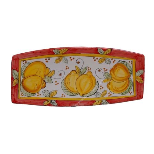 Sushi plate Lemons line. Hand-painted Vietri ceramic.