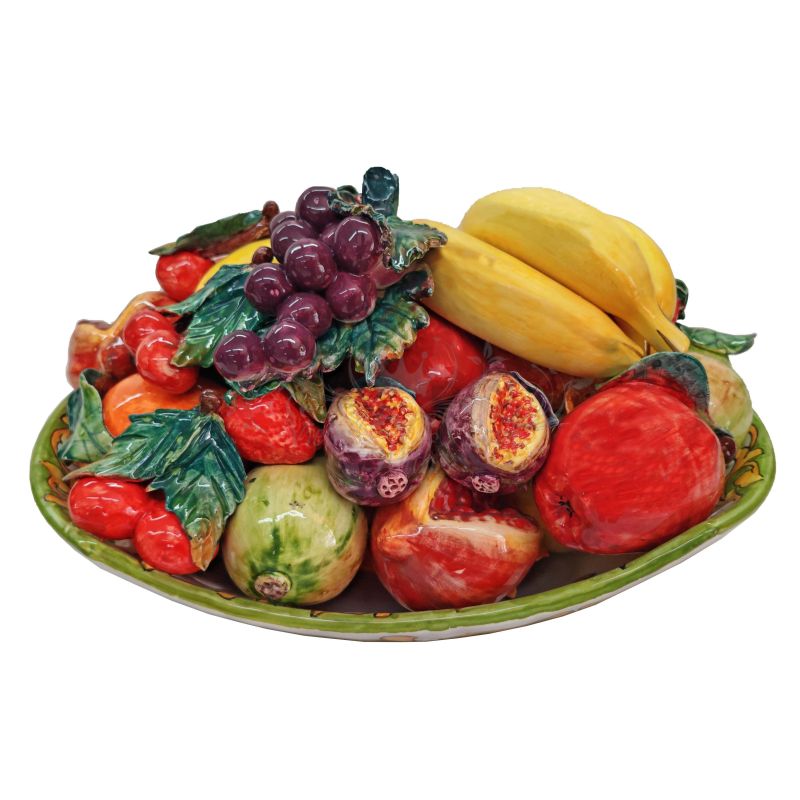 Cesta de fruta de cerámica. Cerámica de Vietri...