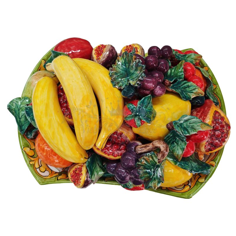 Cesto di frutta in ceramica. Ceramica vietrese...