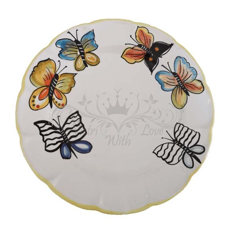 Plato. Línea Mariposas. Cerámica de Vietri....