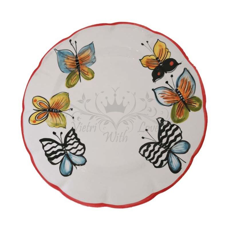 Assiette. Ligne Papillons. Céramique de Vietri....