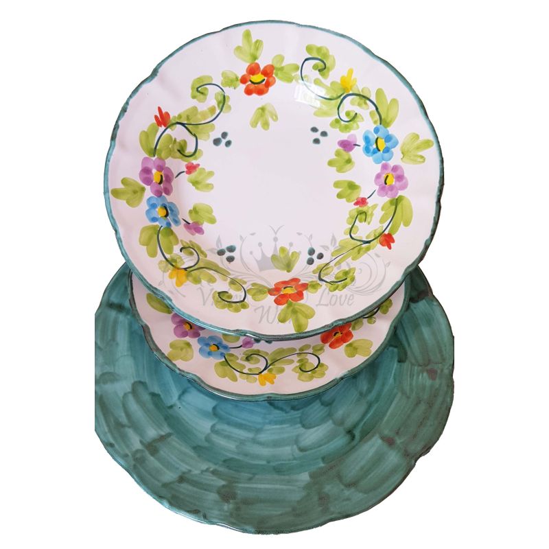 Tris di piatti linea Primavera -Ceramica di...