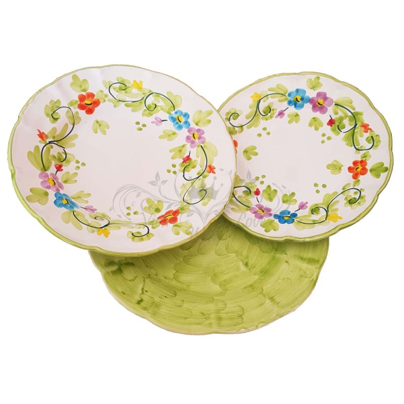 3er-Teller-Set. Frühlingslinie. Handbemalte...