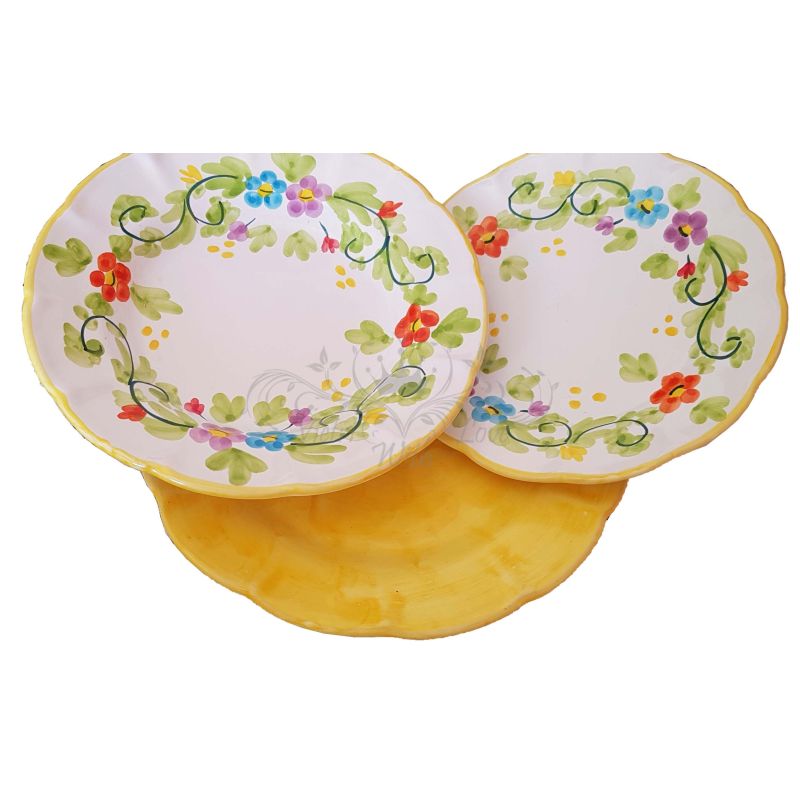 3er-Teller-Set. Frühlingslinie. Handbemalte...