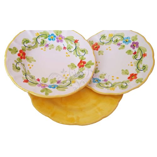 Tellerset der Linie Primavera - Vietri Ceramics - Set aus Esstellern, Suppentellern, Obst-/Desserttellern