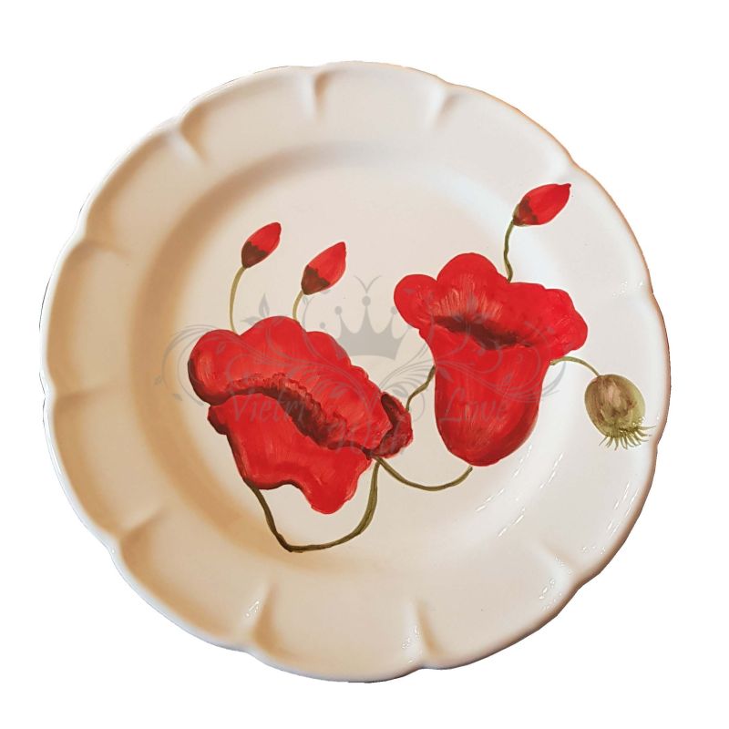 Dish, plate poppers line. handpainted Vietri...