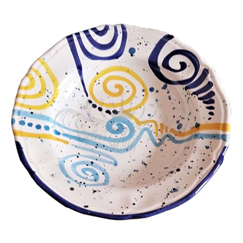Dish, plate modern line. handpainted in Vietri ceramic dinner, fruit/dessert underplate