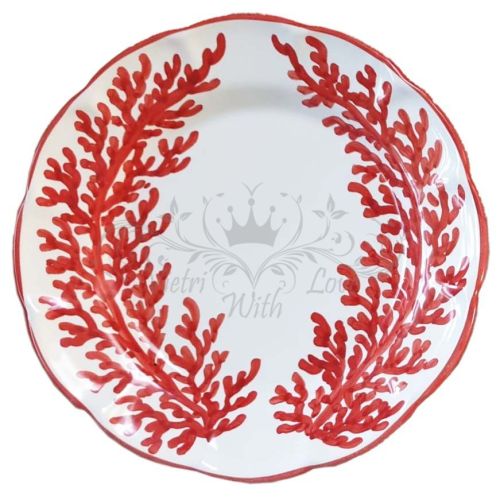 Assiette ligne Coralli. Céramique de Vietri peinte à la main. Disponible en plate, creuse, dessert ou sous-assiette.