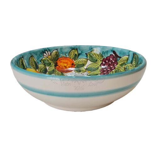 Smooth bowl, soup plate, shallow bowl – Fruit line, hand-painted Vietri ceramic.