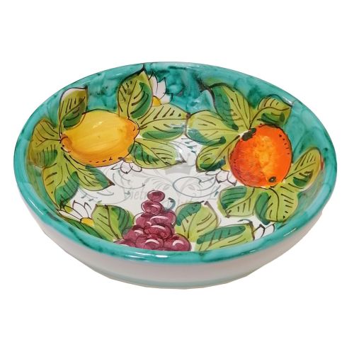 Glatte Schale, tiefer und flacher Teller – Fruttina-Linie, handbemalte Vietri-Keramik.