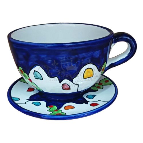 Cup. Perfect for milk, cappuccino, or tea. Little Houses line. Vietri ceramic. Hand-painted.