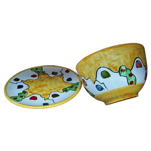 Cup. Perfect for milk, cappuccino, or tea. Little Houses line. Vietri ceramic. Hand-painted.