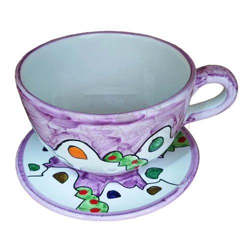 Cup. Perfect for milk, cappuccino, or tea. Little Houses line. Vietri ceramic. Hand-painted.