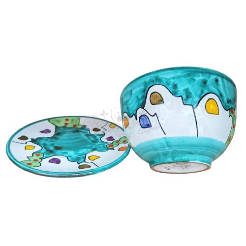 Cup. Perfect for milk, cappuccino, or tea. Little Houses line. Vietri ceramic. Hand-painted.