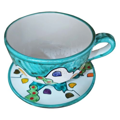 Cup. Perfect for milk, cappuccino, or tea. Little Houses line. Vietri ceramic. Hand-painted.