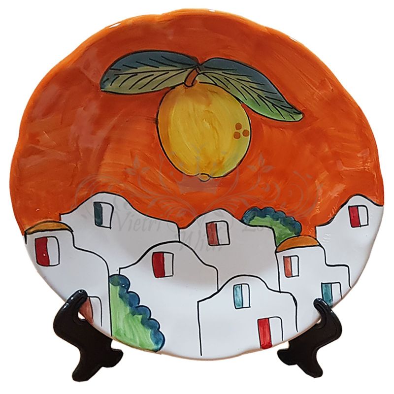 Piatto. Linea Casette e Limoni. Ceramica...